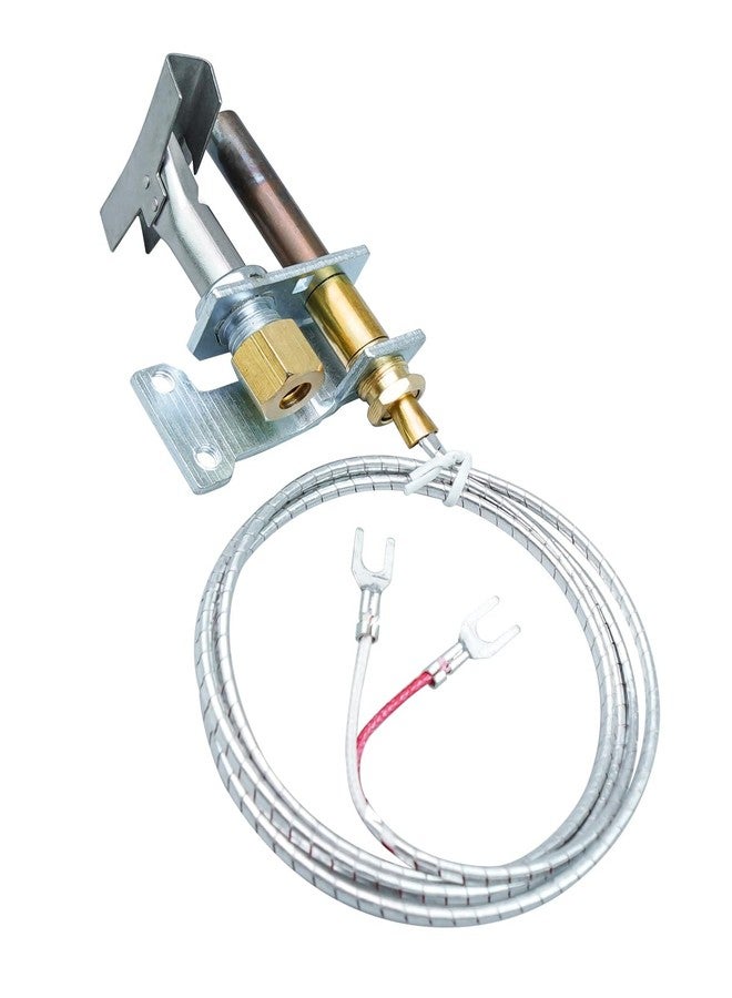 PNYZIK Pilot Burner and Thermopile Assembly for NG/LPG Applications, 3-Way Flame Pattern Pilot Burner with 36 inch Aluminum 250-750 MV Thermopile for New Deep Fryer - Image 1